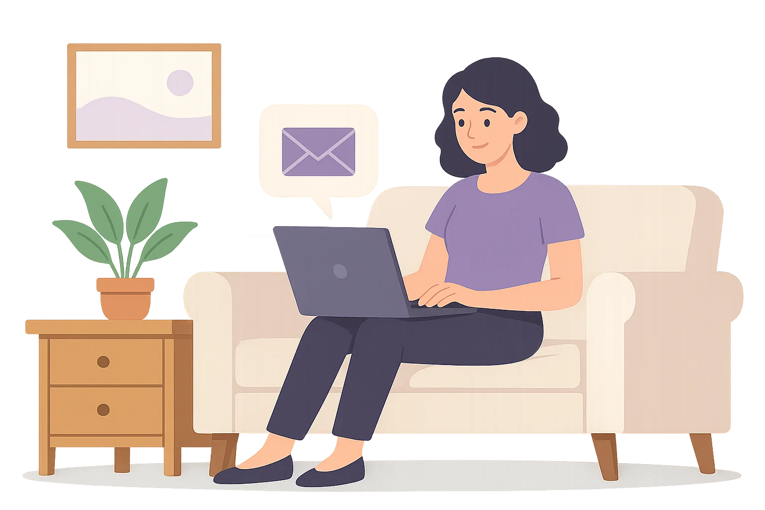 Kobieta pracująca przy laptopie — projektowanie i tworzenie stron internetowych